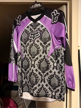 Fox Purple and Black Kids Long-Sleeve Jersey